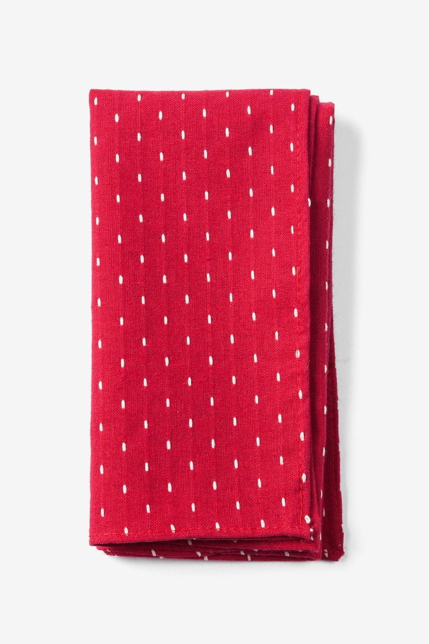 Red Cotton Dash Pocket Square