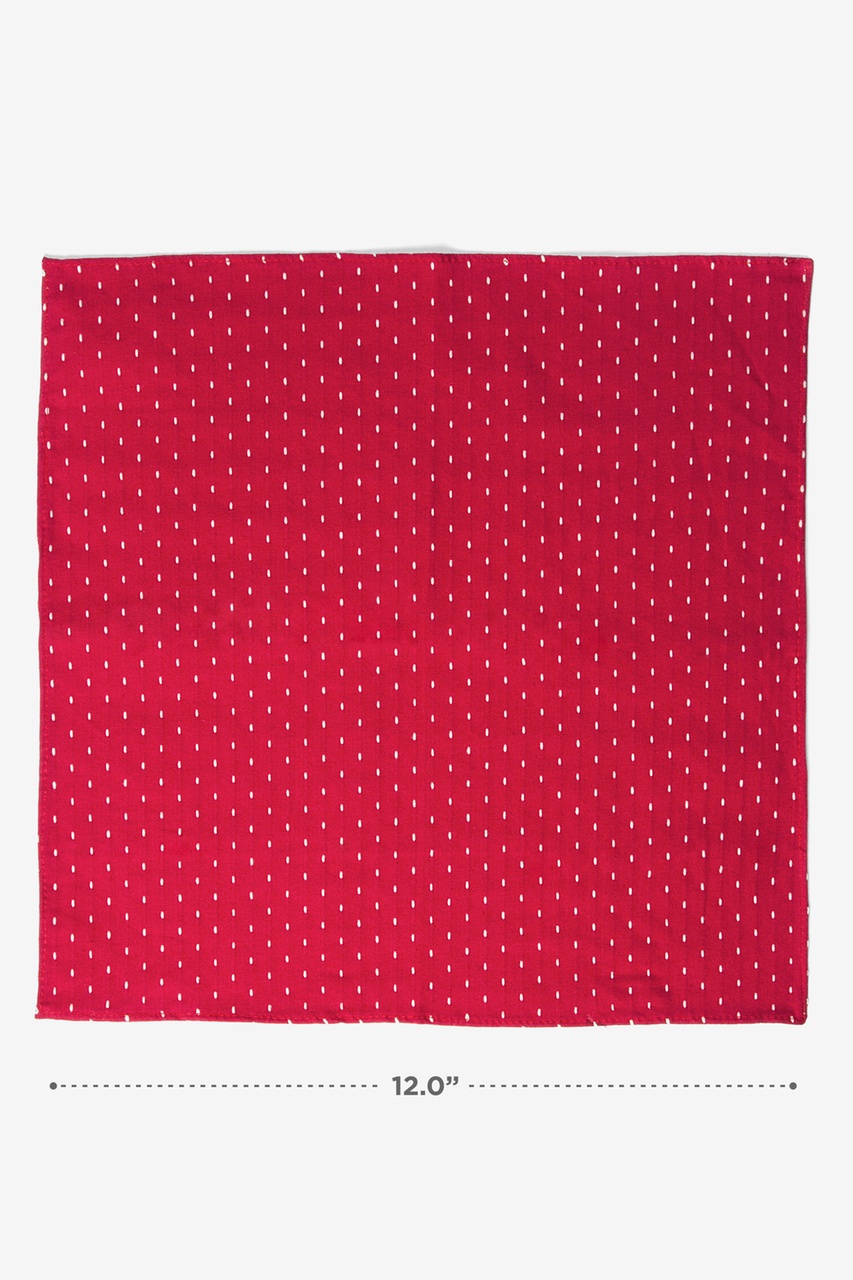 Red Cotton Dash Pocket Square