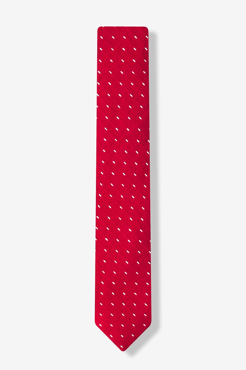 Red Cotton Dash Skinny Tie | Ties.com