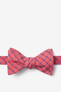 Red Stuart Check Self-Tie Bow Tie Photo (0)