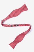Red Stuart Check Self-Tie Bow Tie Photo (1)
