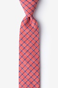 Red Stuart Check Skinny Tie Photo (0)