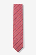 Red Stuart Check Skinny Tie Photo (0)