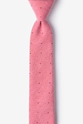Red Warner Cotton Polka Dots Skinny Tie Photo (0)
