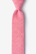 Red Warner Cotton Polka Dots Skinny Tie Photo (0)