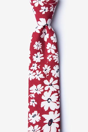 Romeny Red Skinny Tie