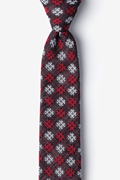 Red Cotton Roseburg Skinny Tie