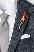 Feather Red Lapel Pin Photo (1)