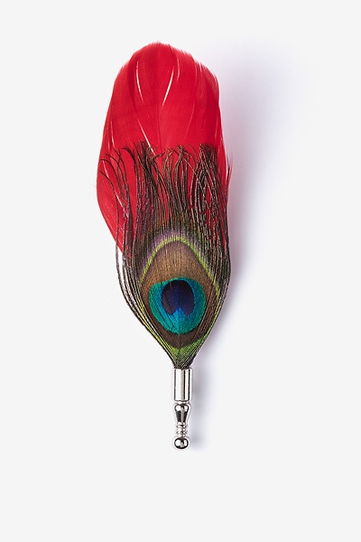 Peacock feather lapel pin sales