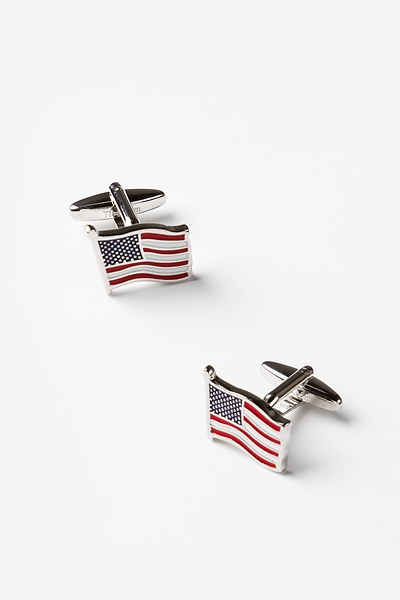 Red Metal American Flag Cufflinks