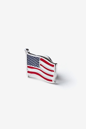 American Flag Red Lapel Pin