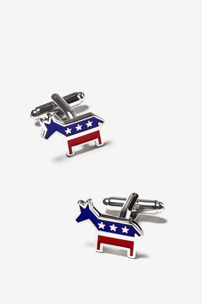 Red Metal Democratic Donkey Cufflinks