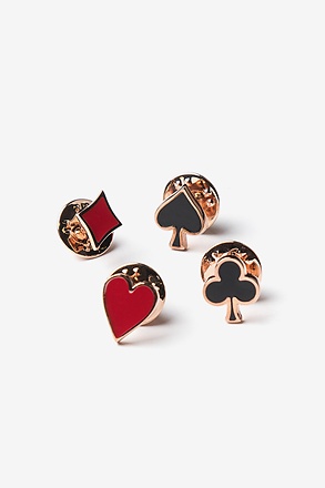 _Poker Suits Red Lapel Pin_