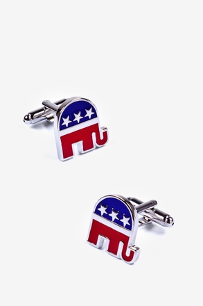 _Republican Elephant Red Cufflinks_