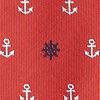 Red Microfiber Anchors & Ships Wheels Skinny Tie