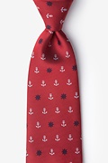 Anchors & Ships Wheels Red Extra Long Tie Photo (0)