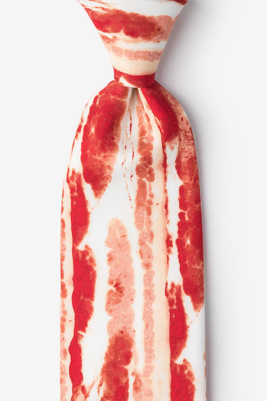 Bacon Forever Red Extra Long Tie Photo (0)