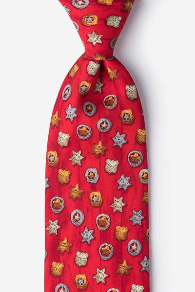 Red Microfiber Badges Tie