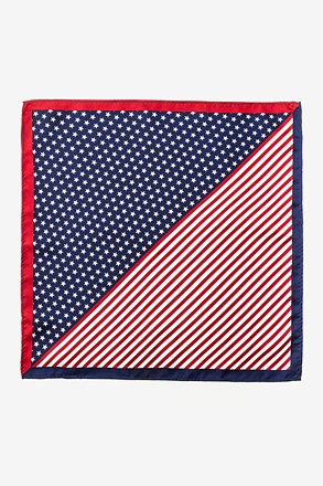 _Bars & Stars Pocket Square Red Pocket Square_