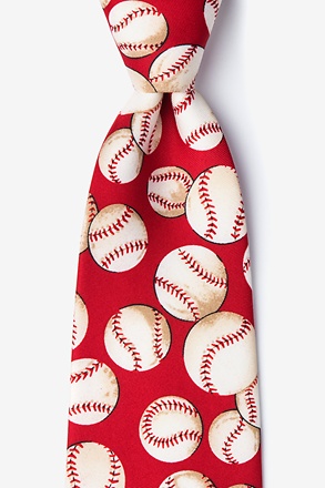 Baseballs Red Tie