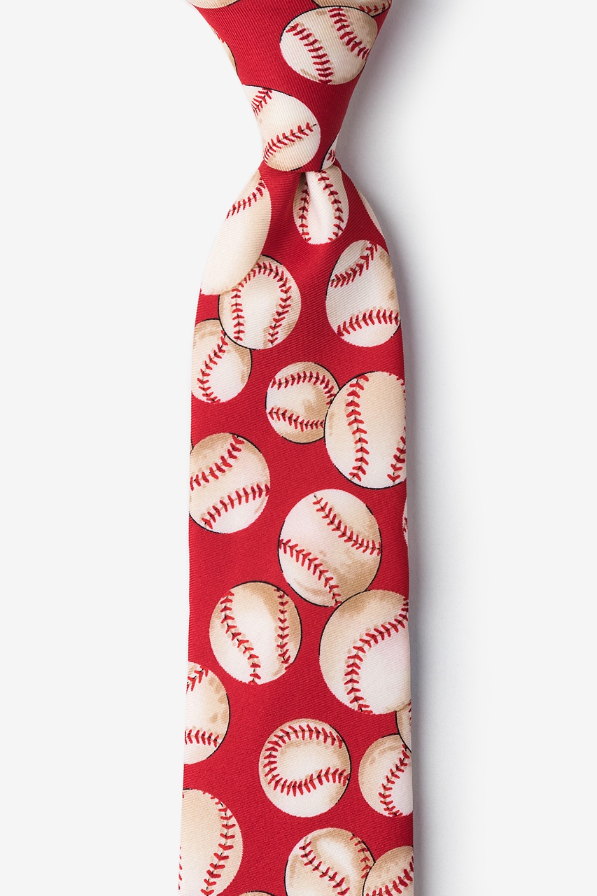 Baseballs Red Tie For Boys Photo (0)