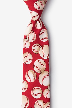 Baseballs Red Tie For Boys