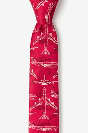_Boeing 747 Red Skinny Tie_