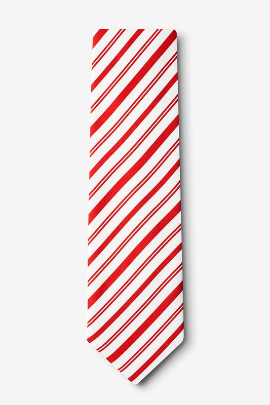 8-10 years Retreez Green Christmas Woven Boys Tie with Christmas Candy Canes Pattern