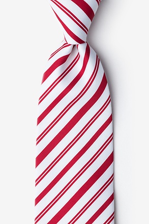 _Candy Cane Red Extra Long Tie_