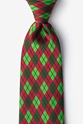 Christmas Argyle Red Extra Long Tie Photo (0)