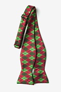 Christmas Argyle Red Self-Tie Bow Tie Photo (1)