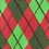 Red Microfiber Christmas Argyle Skinny Tie