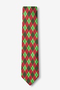 Christmas Argyle Red Skinny Tie Photo (1)