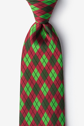 Christmas Argyle Red Tie