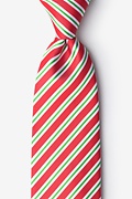 Christmas Stripe Red Extra Long Tie Photo (0)