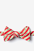 Christmas Stripe Red Self-Tie Bow Tie Photo (0)