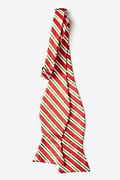 Christmas Stripe Red Self-Tie Bow Tie Photo (1)