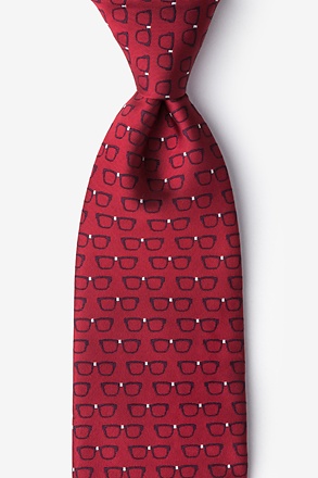 _Four Eyes Red Extra Long Tie_