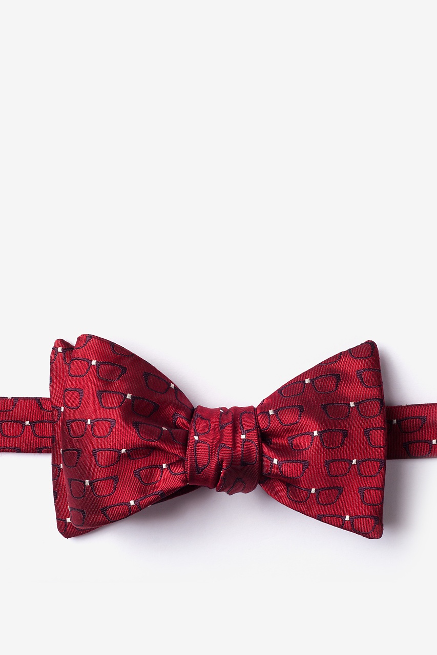 Four Eyes Red Self-Tie Bow Tie Photo (0)