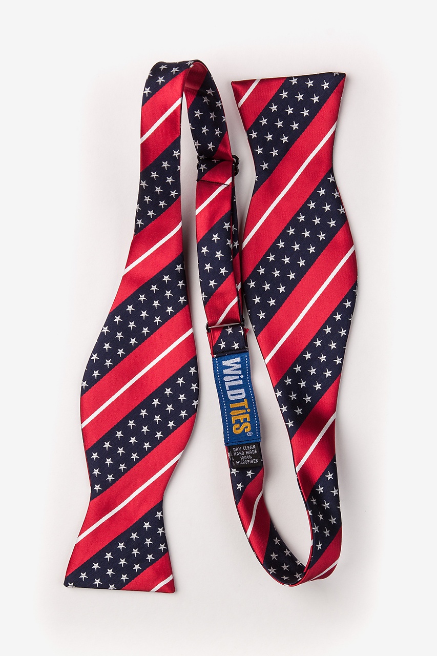 Red Microfiber Freedom Stripe Self-Tie Bow Tie | Ties.com