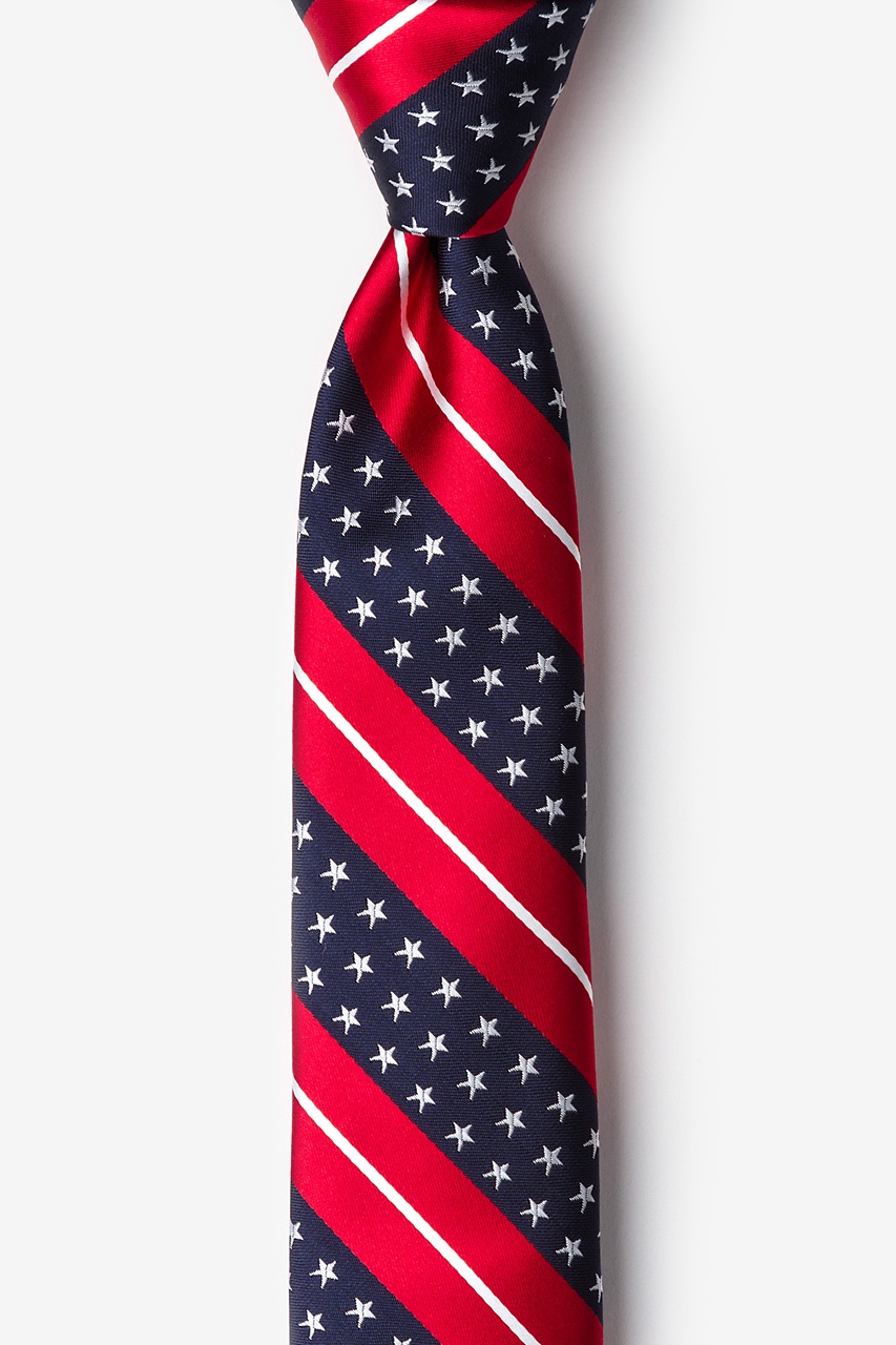 Freedom Stripe Red Skinny Tie Photo (0)
