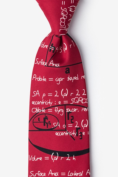 Red Microfiber Geometry Tie