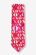 Hugs and Kisses Red Extra Long Tie Photo (0)