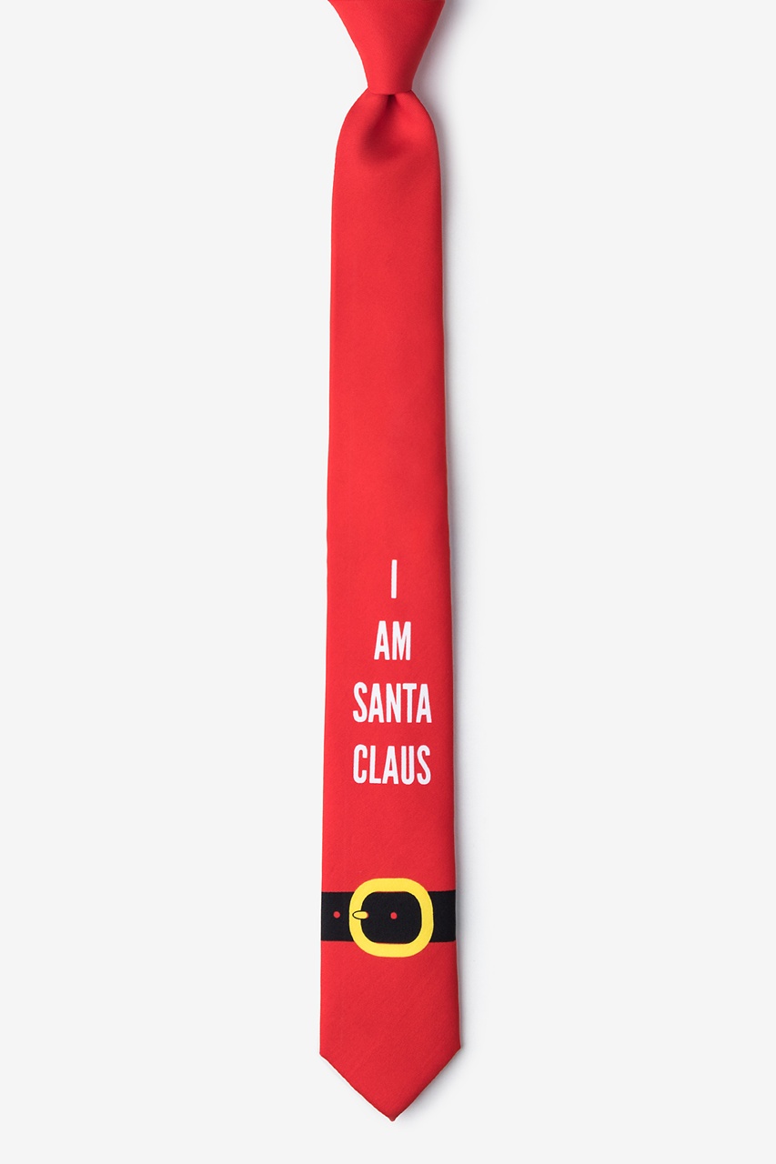 I am Santa Claus Red Skinny Tie Photo (0)