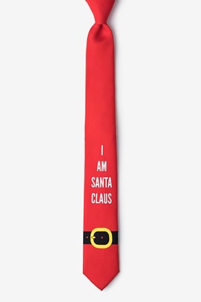 _I am Santa Claus Red Skinny Tie_