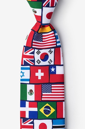 International Flags Red Tie