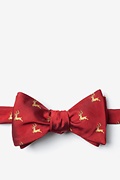 Jumping Reindeer Red Self-Tie Bow Tie Photo (0)