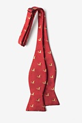 Jumping Reindeer Red Self-Tie Bow Tie Photo (1)