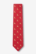 Jumping Reindeer Red Skinny Tie Photo (1)