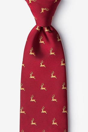 Jumping Reindeer Red Tie